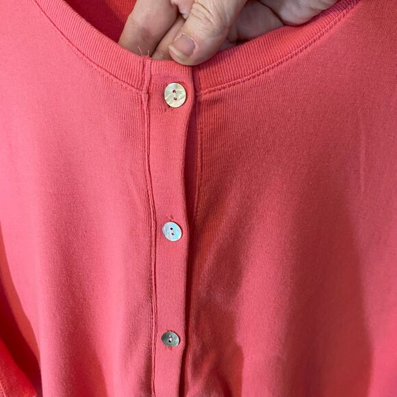 La Cabaña Coral Button Front Cardigan Sweater Women’s XL 3/4 Sleeve - Picture 5 of 6